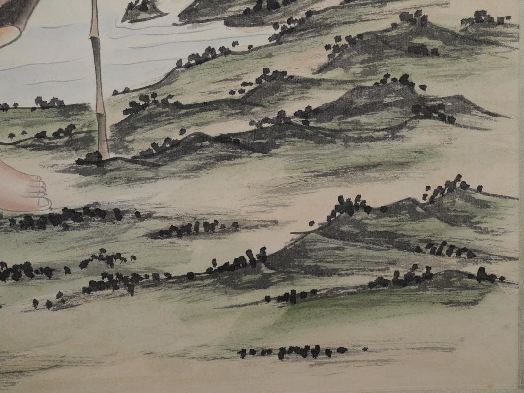 民間仕入　中国民国　黄山寿作　人物掛け軸　激安骨董品 AK2175A9-2
