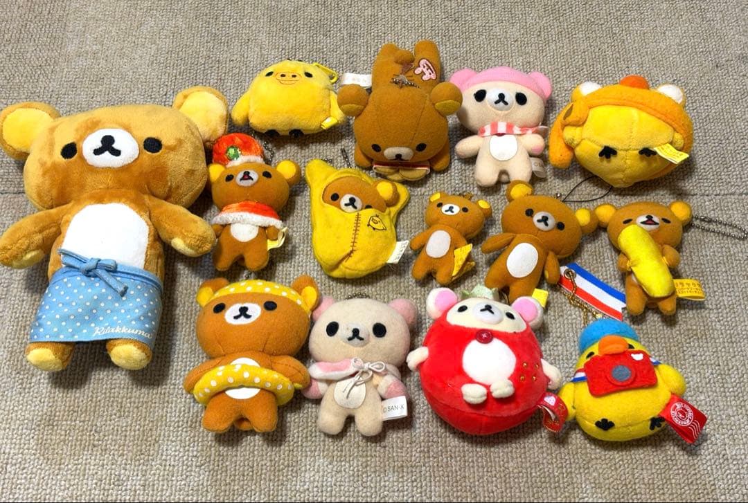 リラックマ　ぬいぐるみ　マスコット　キーホルダー　14点