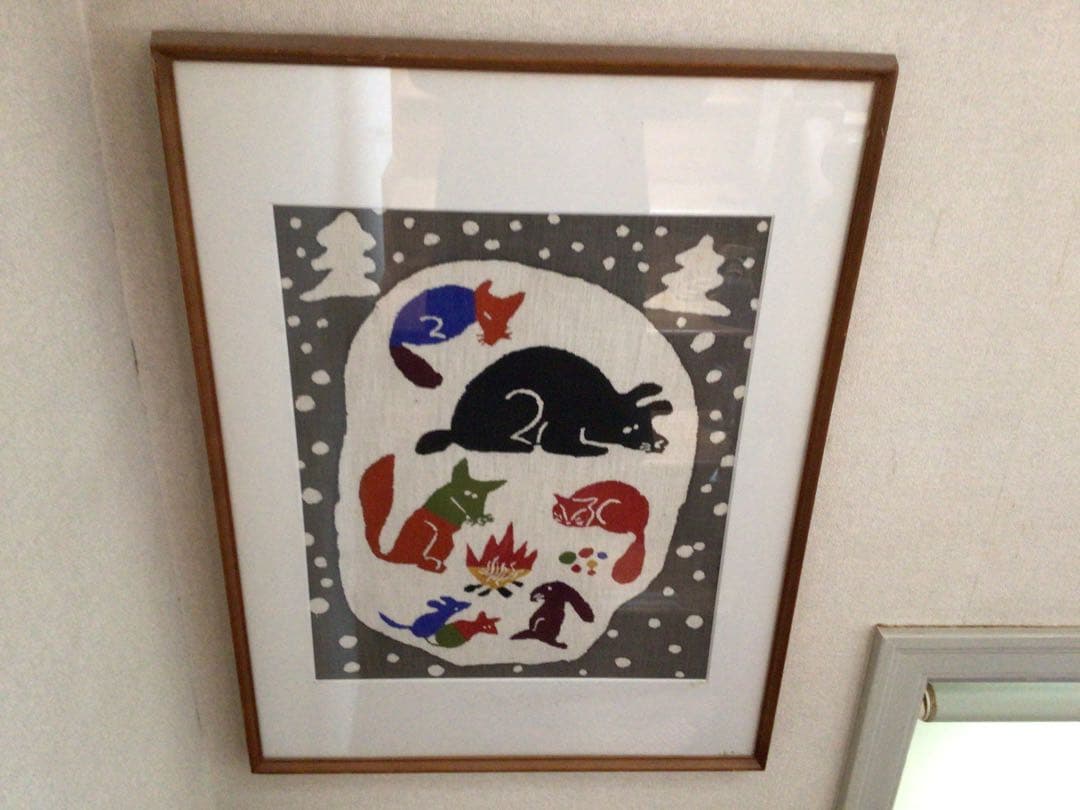⭕️⭕️【希少】柚木沙弥郎　型染絵　「冬」　額絵⭕️⭕️