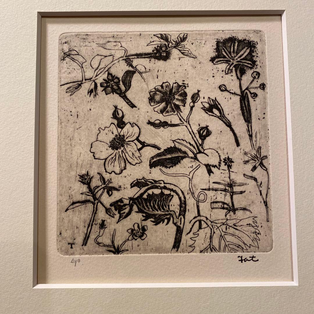 中本達也 「小さな花」 AP 額装品 東京国立近代美術館所蔵品 銅版画