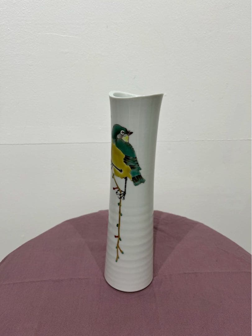 武腰潤『目白の掛花入』共箱付｜九谷焼の名工・人間国宝候補