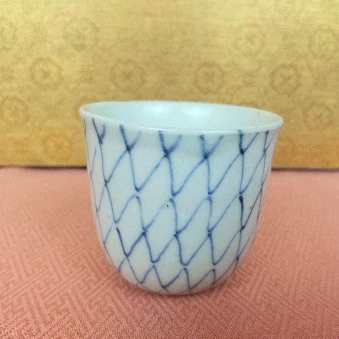 【お値下げしました！】古伊万里　覗　染付　網手