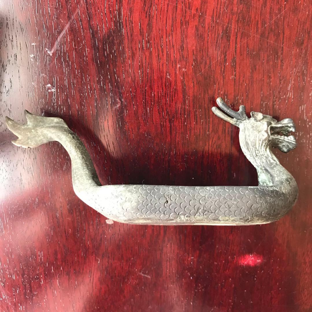 ⚠️注意‼️発送が特定の月末限定品 お早めに配送込　古銅青緑　龍の文鎮　古美術　蔵出