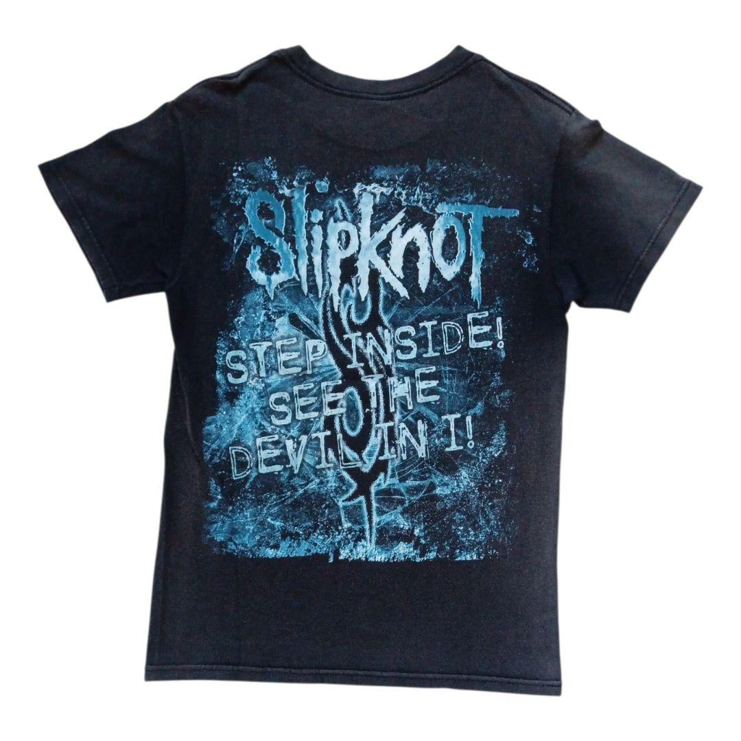 2010年代 スリップノット グラフィックTシャツ フェード 黒