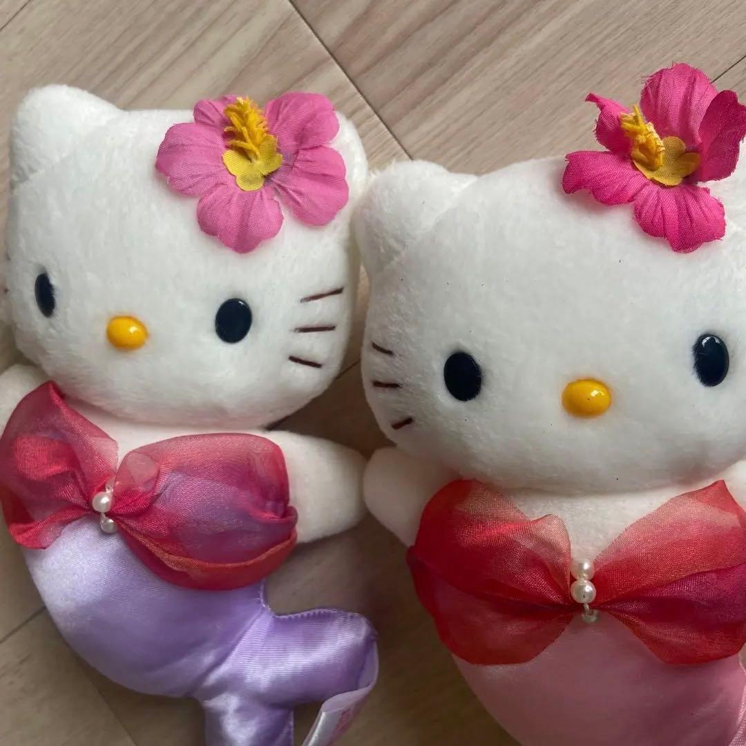 サンリオ　キティ マーメイドぬいぐるみ　人魚ハイビスカス　お花　平成レトロ