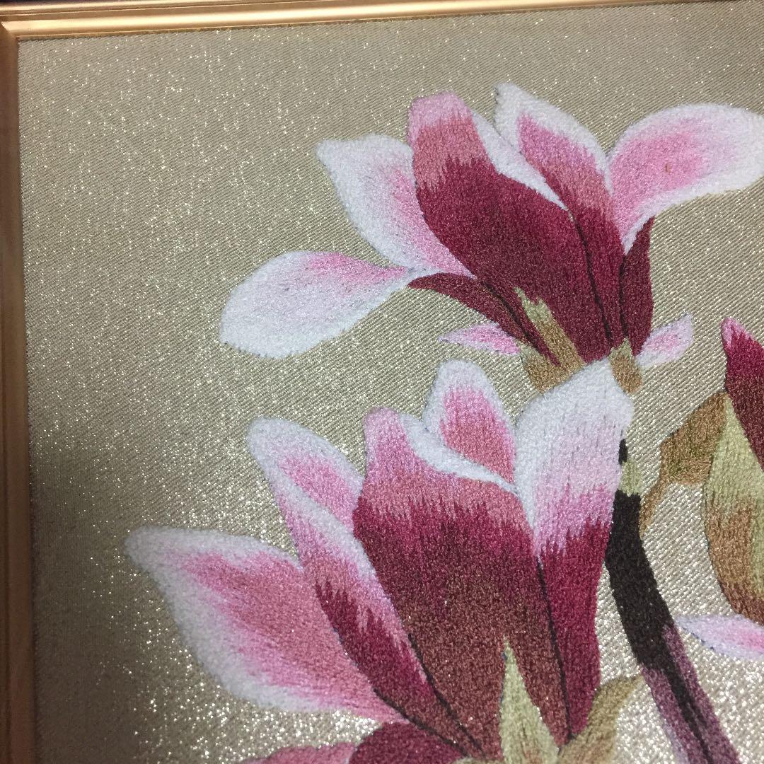 刺繍/絵画/花/絵画インテリア/額縁入