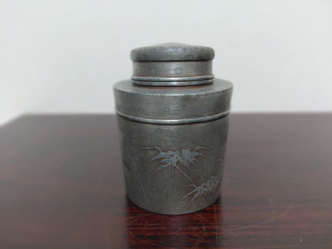 古い錫　茶壺　茶入　茶道具