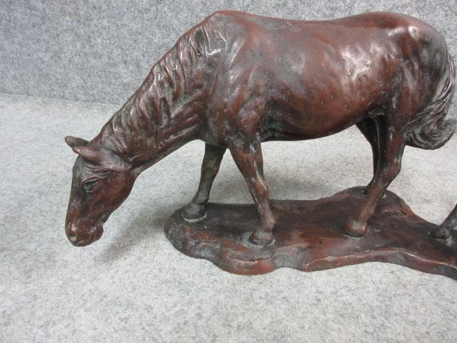 銅製 置物 [B23356] 馬の親子 在銘 インテリア オブジェ