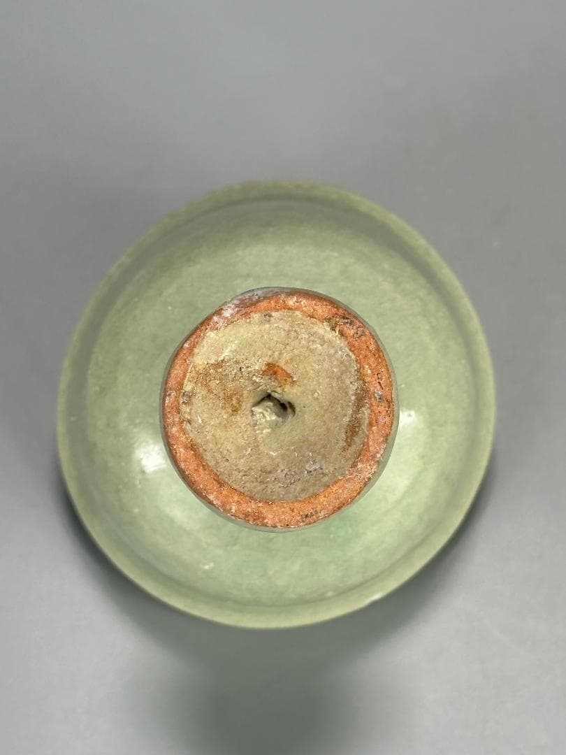 中国美術　元～明時代　龍泉窯　天龍寺　青磁　高足杯　盃　古物　唐物　旧家蔵出し