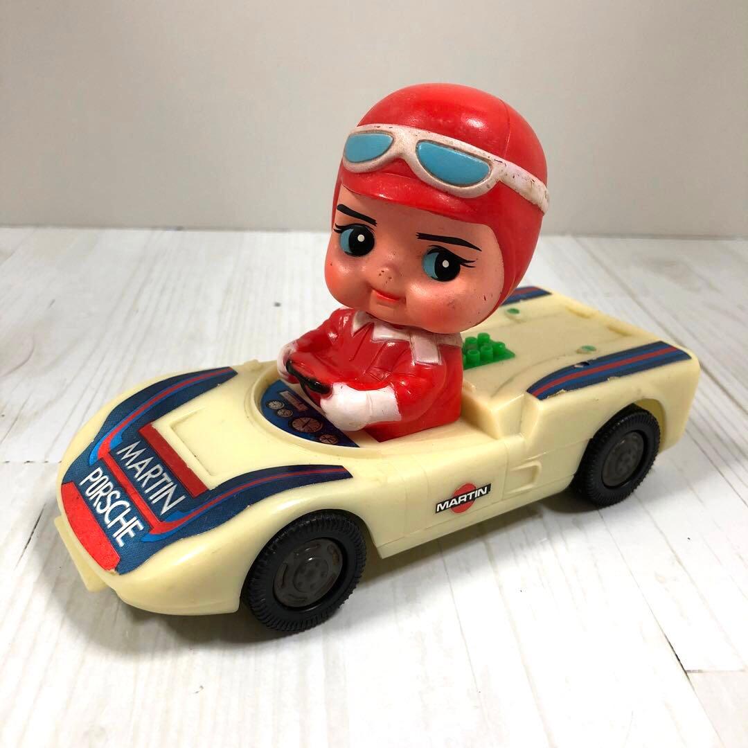 Y☆ 昭和レトロ　当時物　昭和 レトロ ちびっこ ラリーカー ソフビ 人形日本製