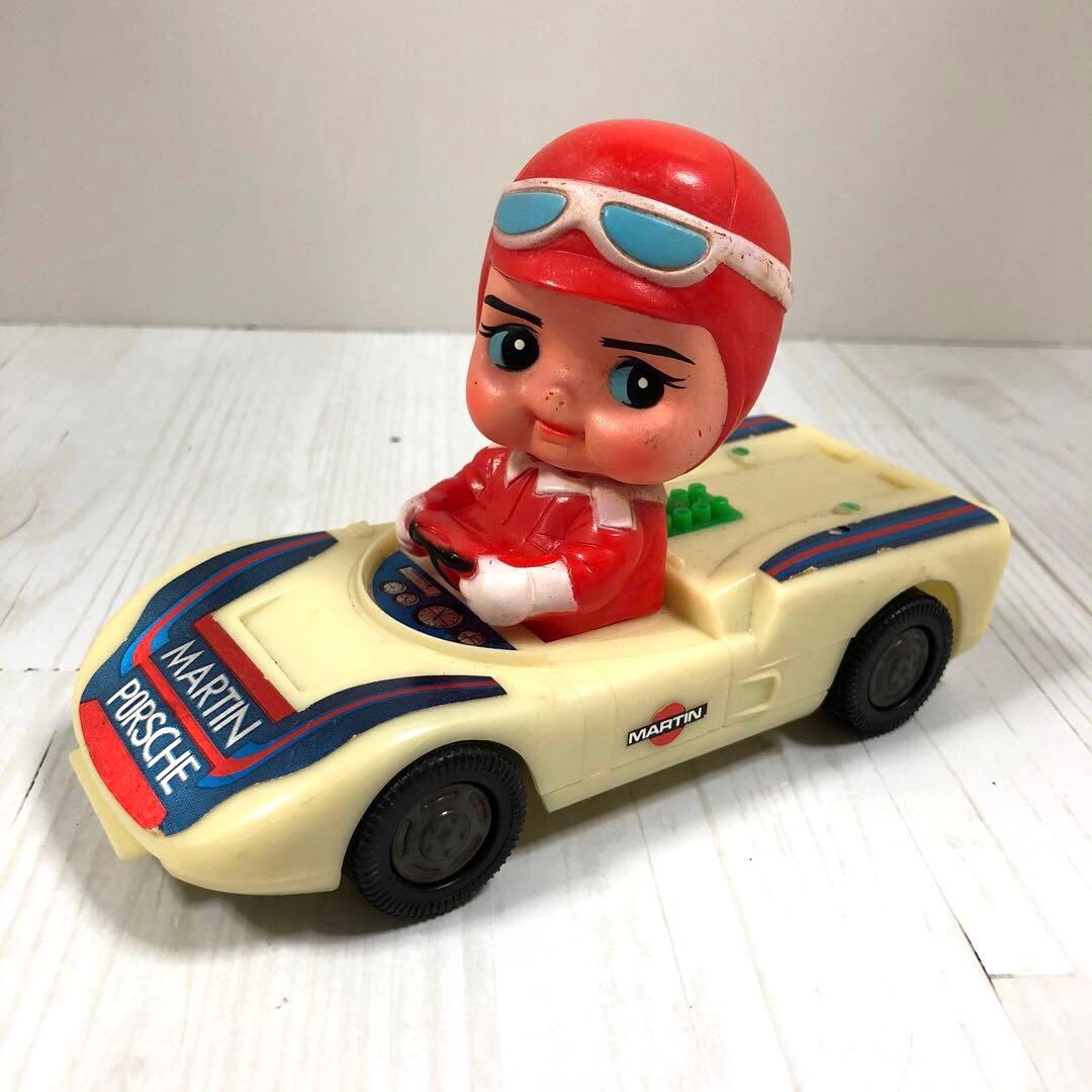 Y☆ 昭和レトロ　当時物　昭和 レトロ ちびっこ ラリーカー ソフビ 人形日本製
