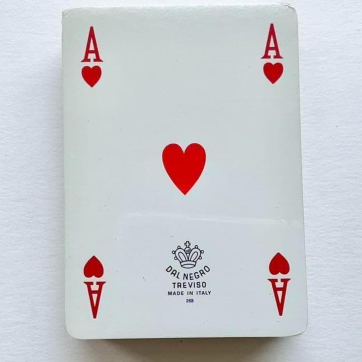 ダグネグロ　高級トランプセット　イタリアンレザーケース・ボールペン・メモ　レッド