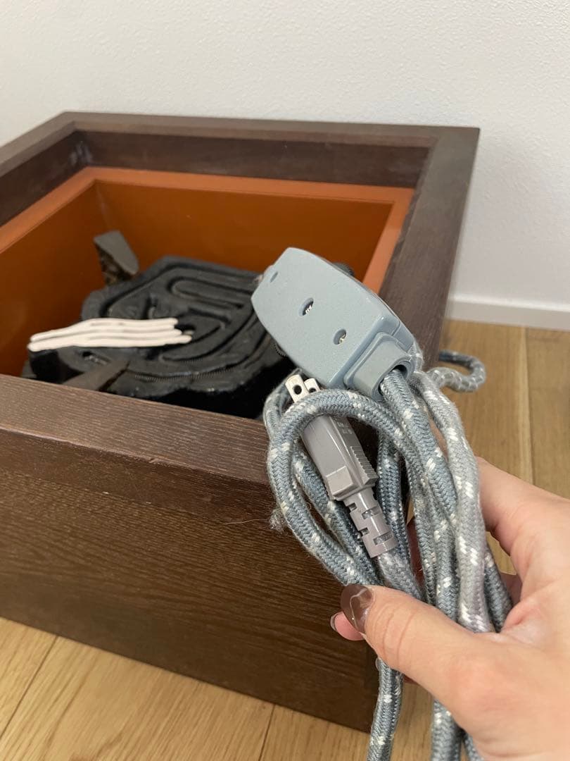 桑置炉 炭型 電熱器 茶道具 置炉 焼杉置戸 桑色 銅 野々田商店　美品