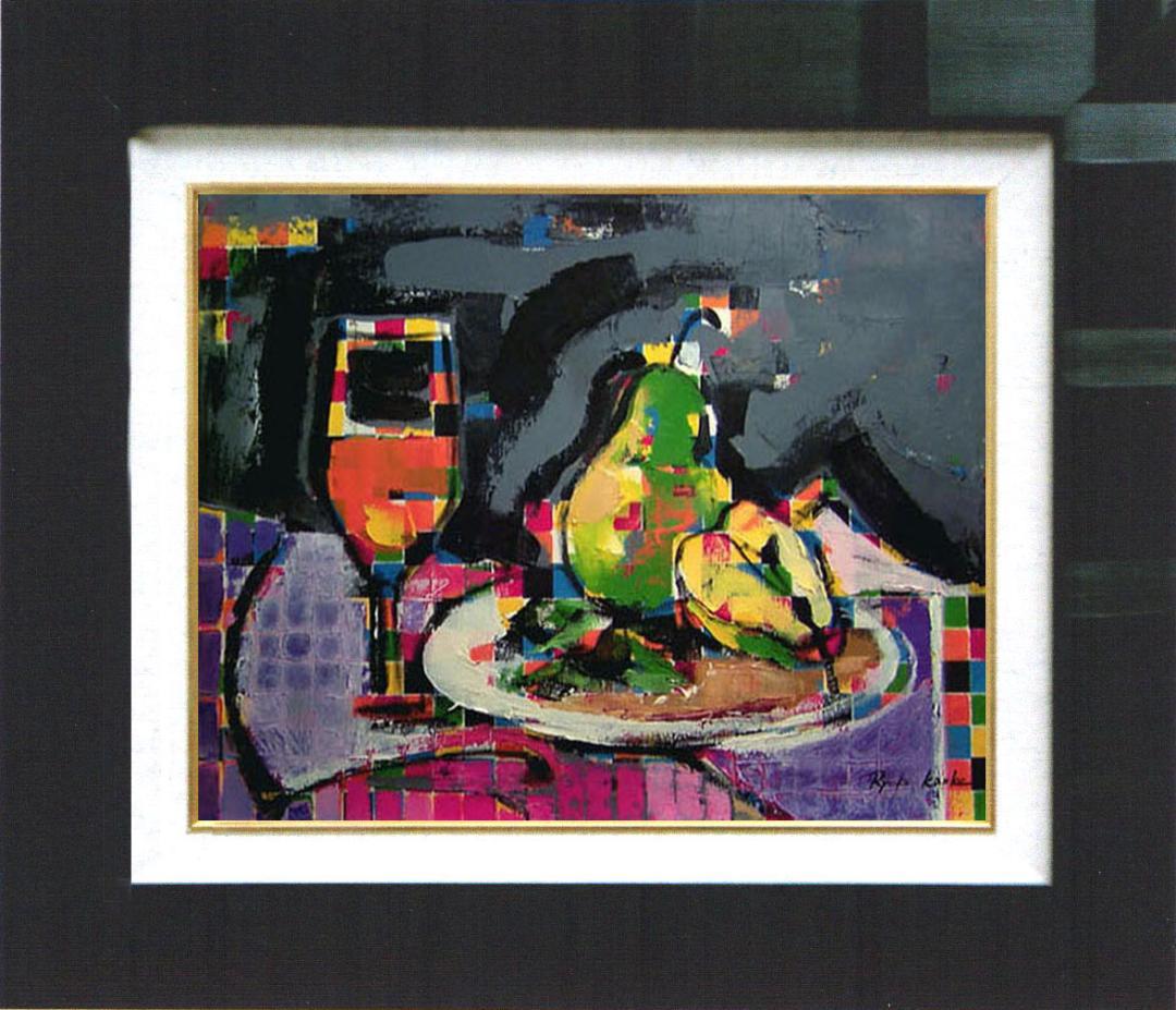 油絵 菅家令子 絵 絵画 インテリア uF6-062204 静物 ワイン