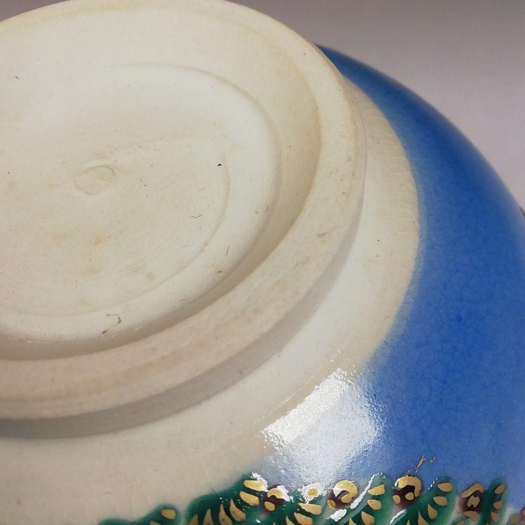Ｗ８６　茶碗　『色絵　海辺画』『清閑寺窯　杉田祥平 造』　共箱　抹茶碗　茶道具