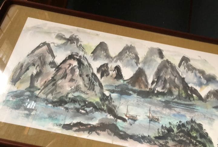 水墨画（額込み）