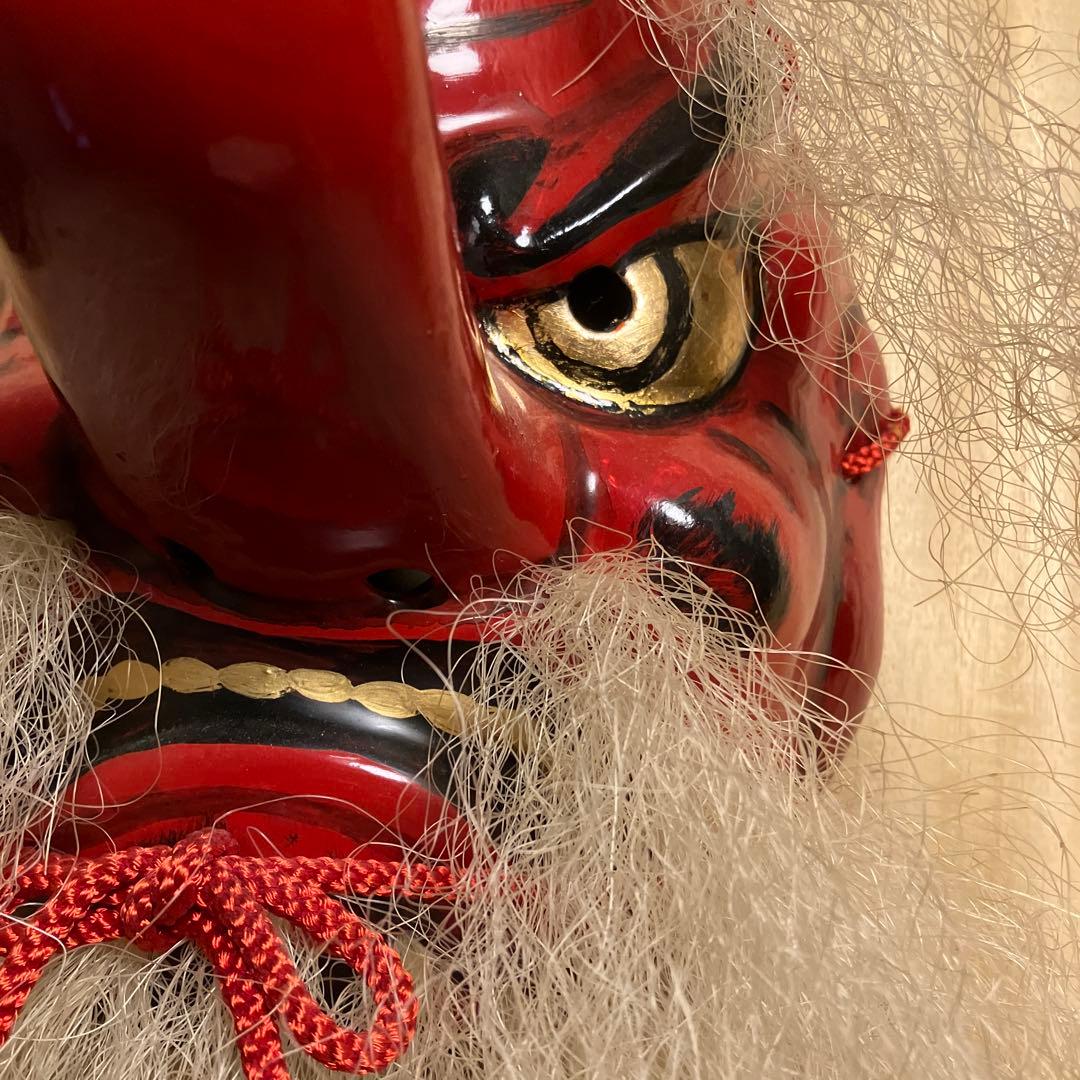 天狗の神楽面　日下義昭の作
