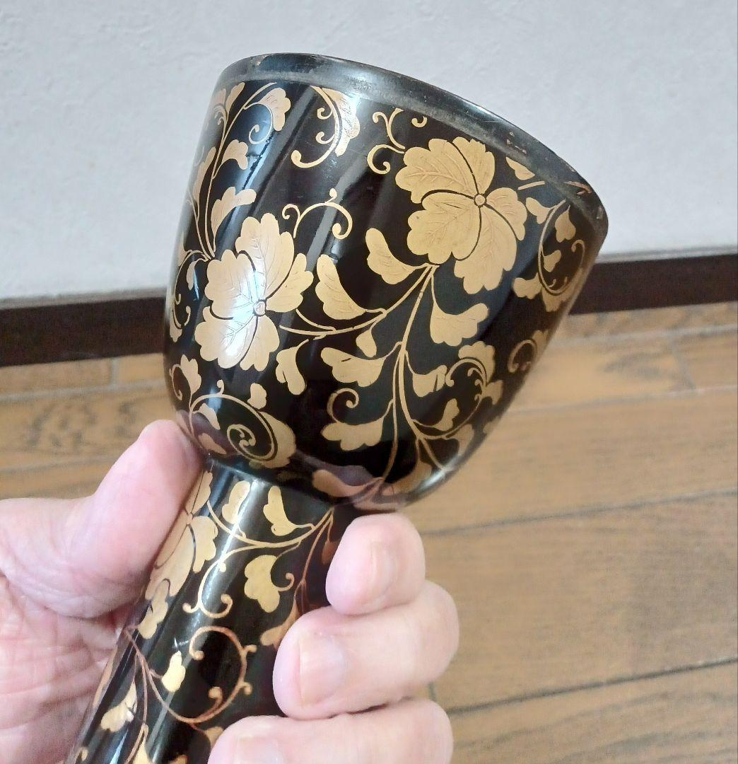 和楽器 小鼓胴 唐草蒔絵