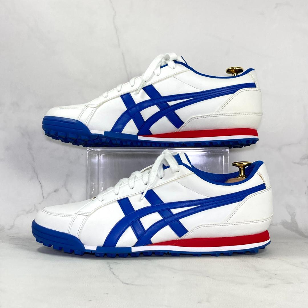 asics ゲルプレショットクラシック3 ゴルフシューズ 25㎝ 白/青/赤