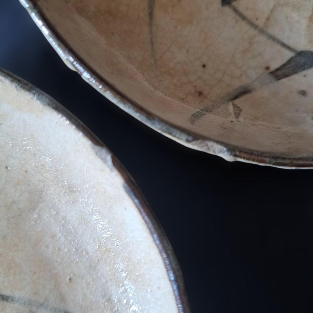 「渋さ 枯れ味 志野焼の魅力！」 志野皿(幅14cm)5客セット 箱付き 骨董ア