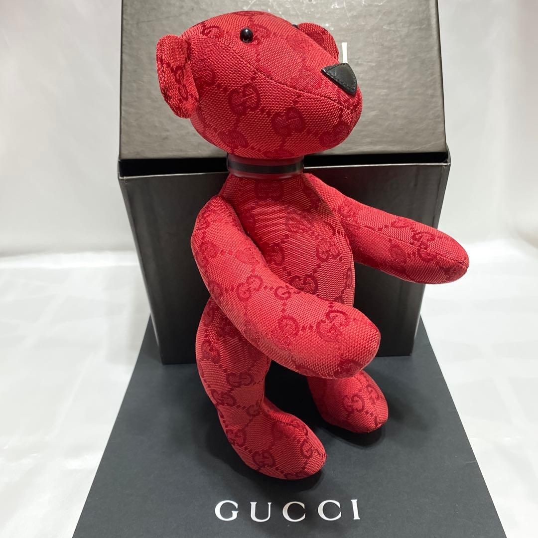 美品　グッチ　GUCCI　テディベア　GGブランドロゴ総柄　キャンバス地　箱有