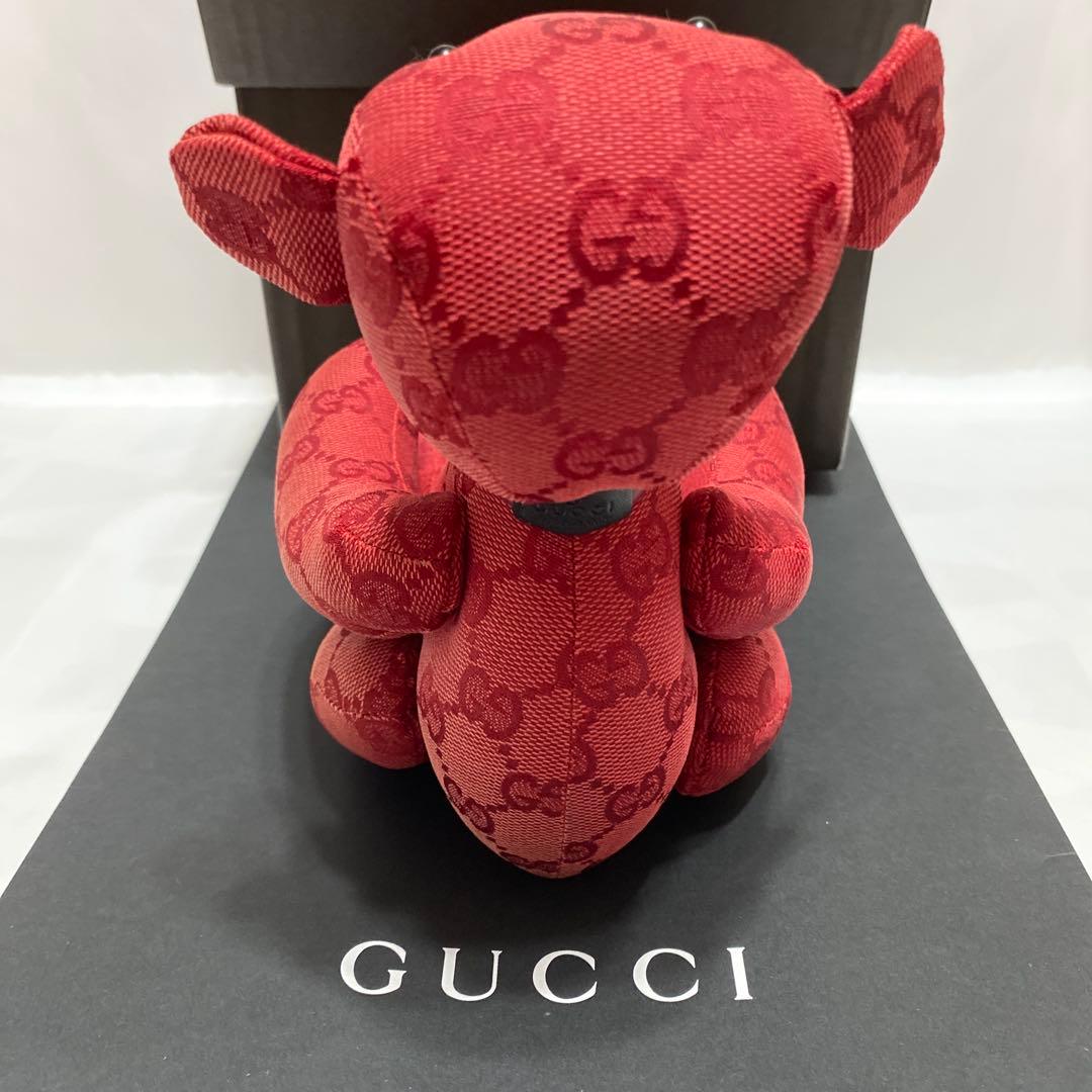 美品　グッチ　GUCCI　テディベア　GGブランドロゴ総柄　キャンバス地　箱有