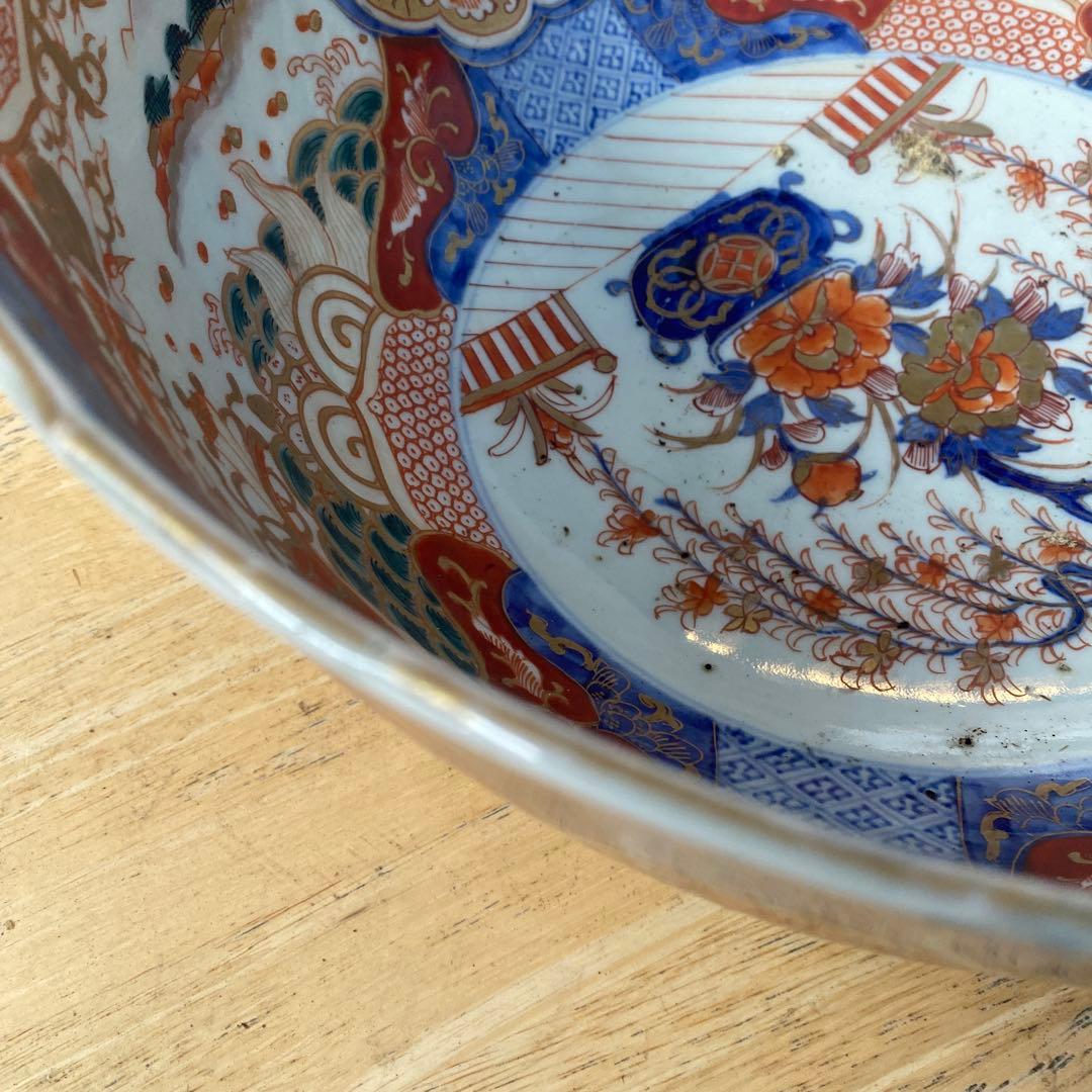 古伊万里 金彩　色絵大鉢　直径32cmＸ高さ15.5cm