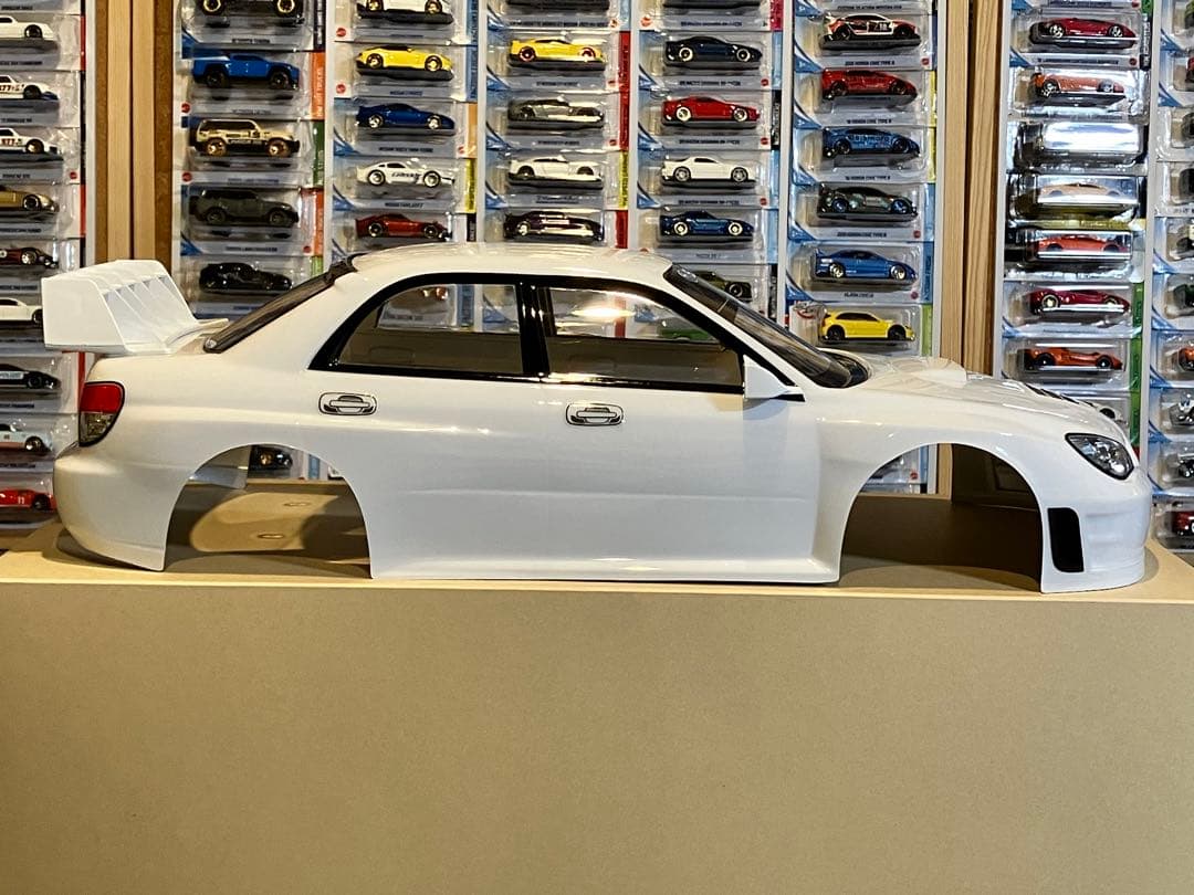 タミヤ ラジコン RC スバル インプレッサ 塗装済 スペアボディ 白 1/10