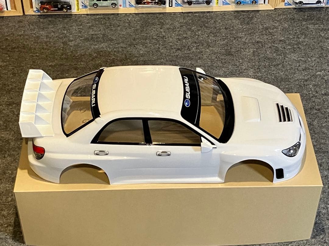 タミヤ ラジコン RC スバル インプレッサ 塗装済 スペアボディ 白 1/10