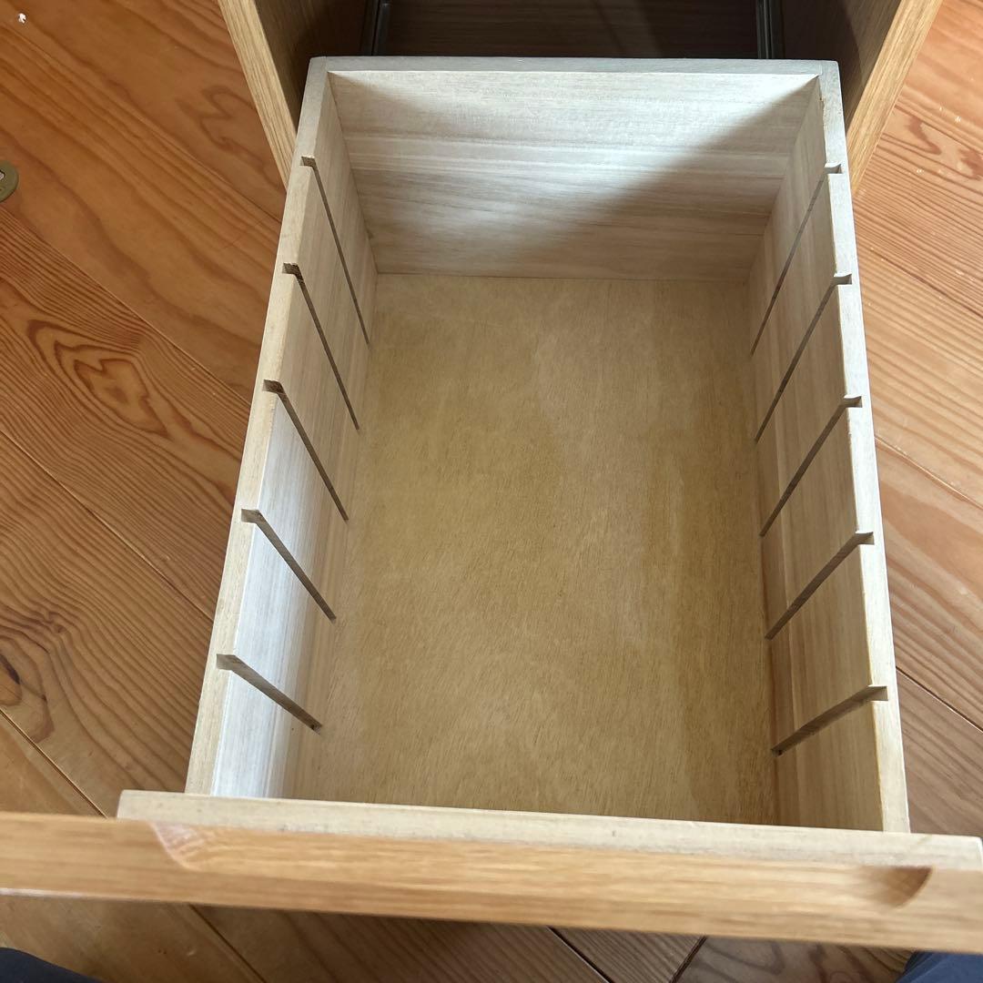 【廃盤品】無印良品 木製 デスクキャビネット 引き出し2段 タモ材