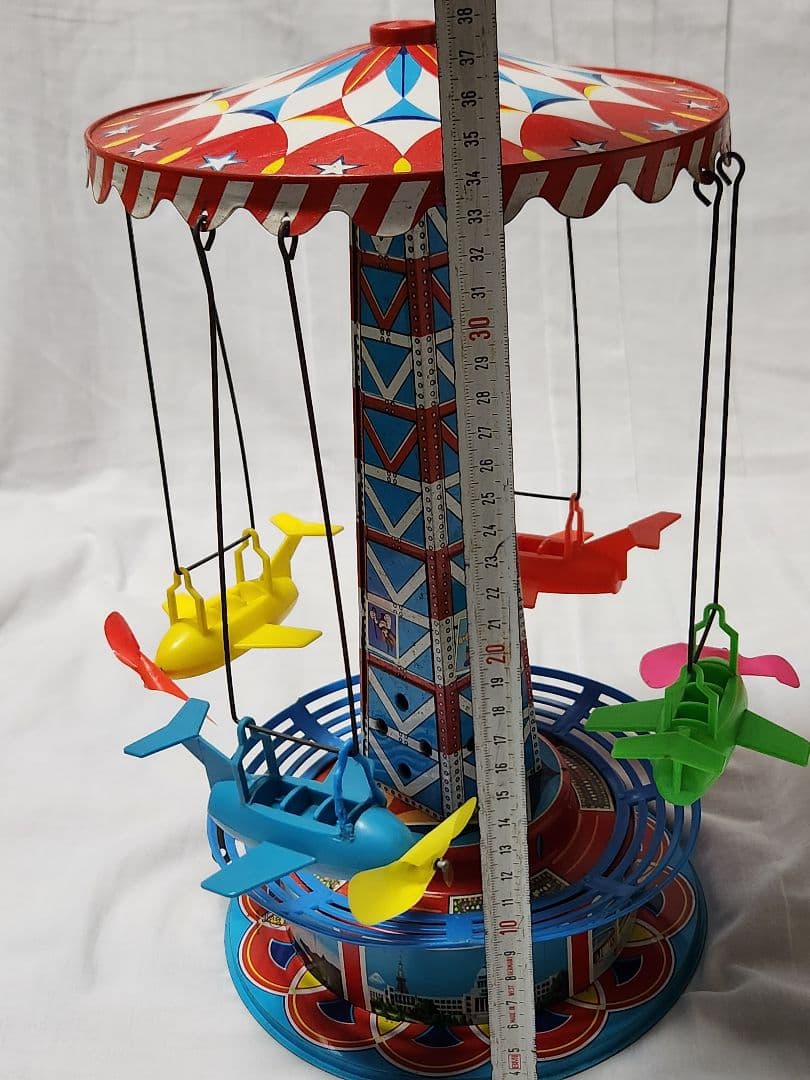 レトロ ブリキ玩具 日本製 メリーゴーランド ネジ式 ATCアサヒ玩具 動作品