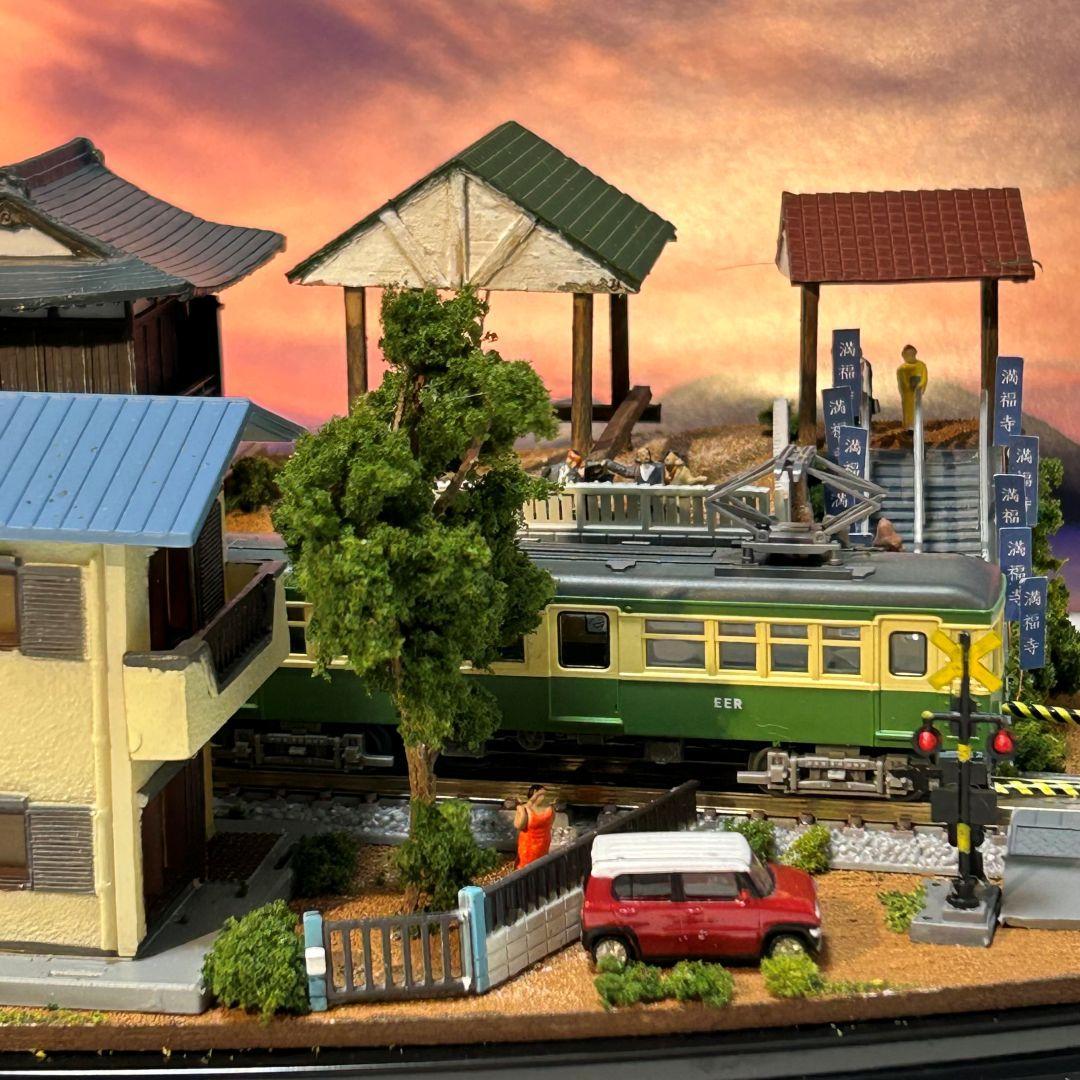 ♥YOU♥様　ご予約品　江ノ電腰越　満福寺と踏切　鉄道ジオラマ　Nゲージ