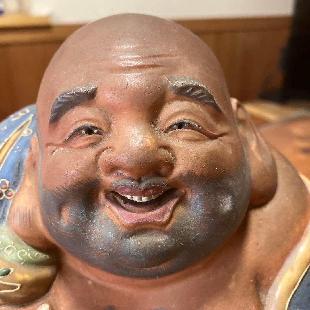 アンティーク　布袋尊 置物　九谷焼 縁起物　七福神