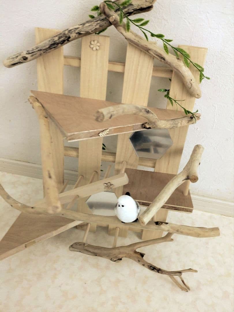 バードアスレチック　流木　壁掛け 止まり木 37バードトイ　バードジム