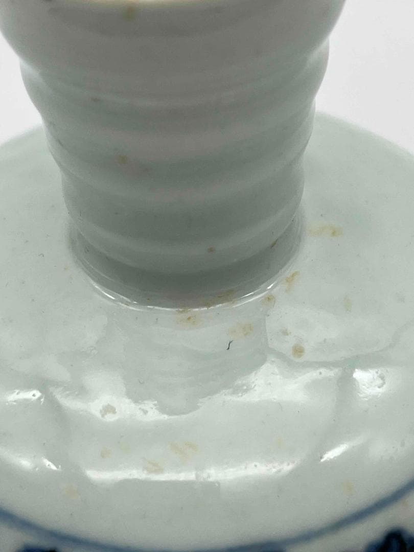 田中 野夫 元時代青花纏枝蓮紋 松竹梅紋三清図高足杯馬上杯酒杯(F-91)