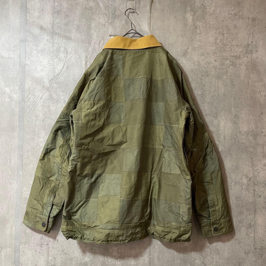 Burtonバートンスキーウェアスノーボードジャケット緑グリーンカーキチェック柄