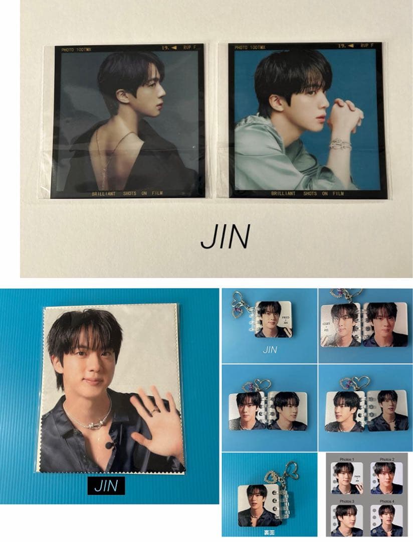 BTS JIN ロングステッカー・両面ホログラムフォトカード