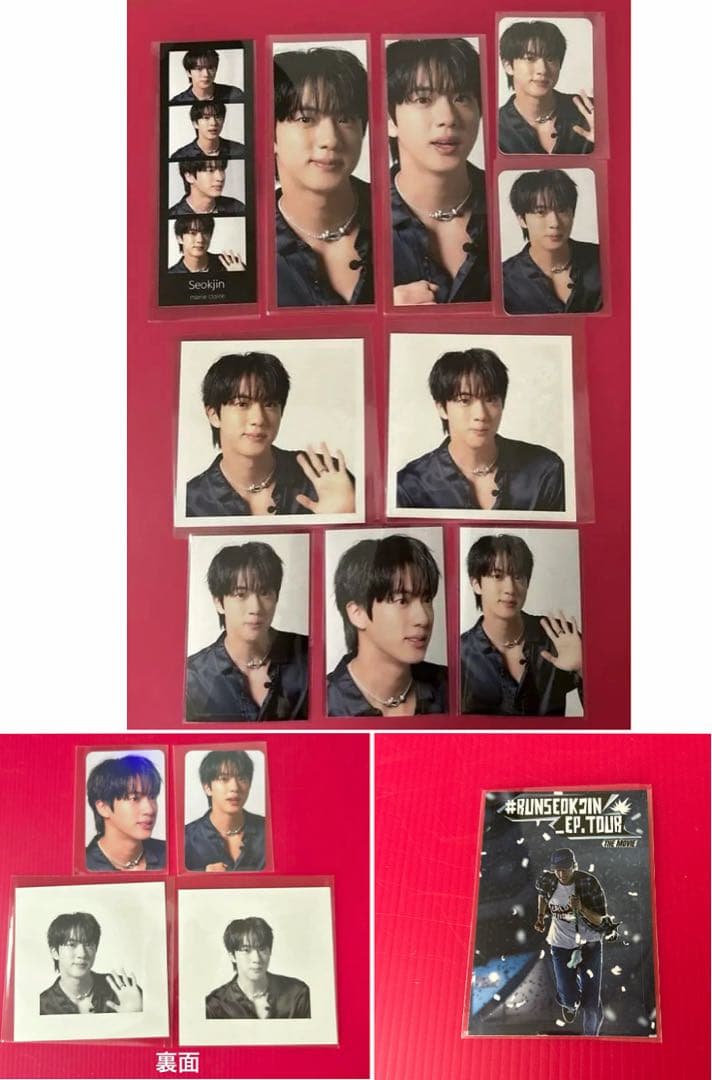 BTS JIN ロングステッカー・両面ホログラムフォトカード