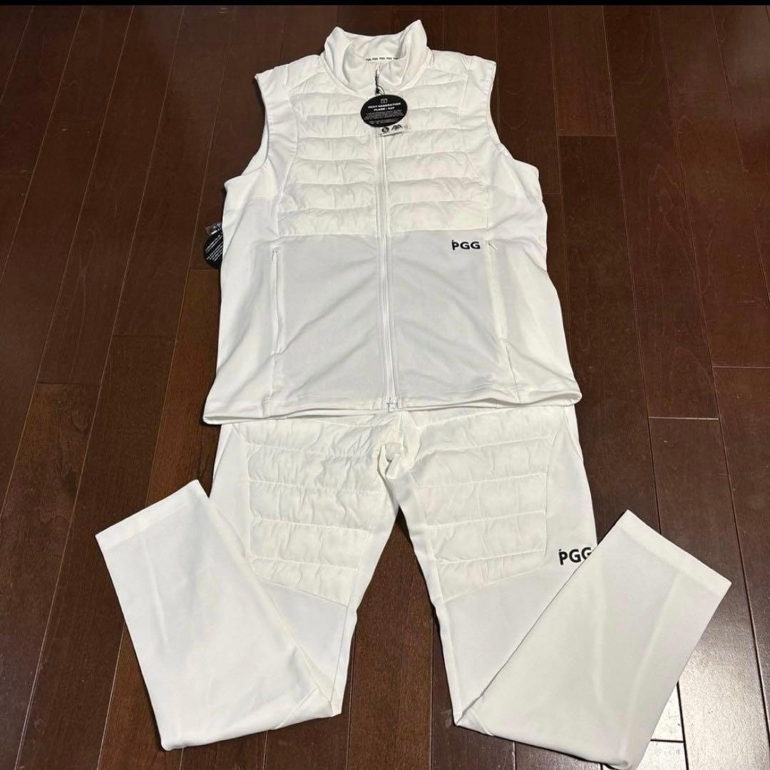 PGGアモッサ×N yメカニカルストレッチタフタホワイトベスト