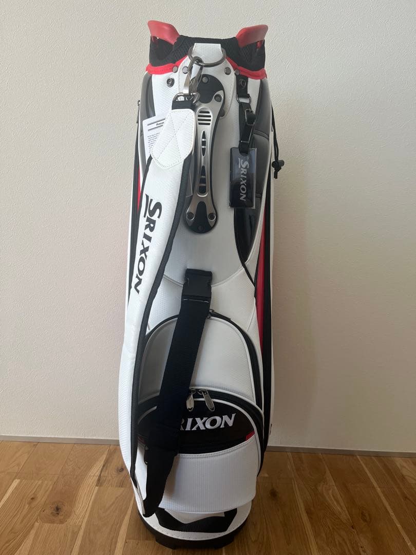 【新品未使用】Srixon キャディバッグ ホワイト/レッド　9.5型　3キロ