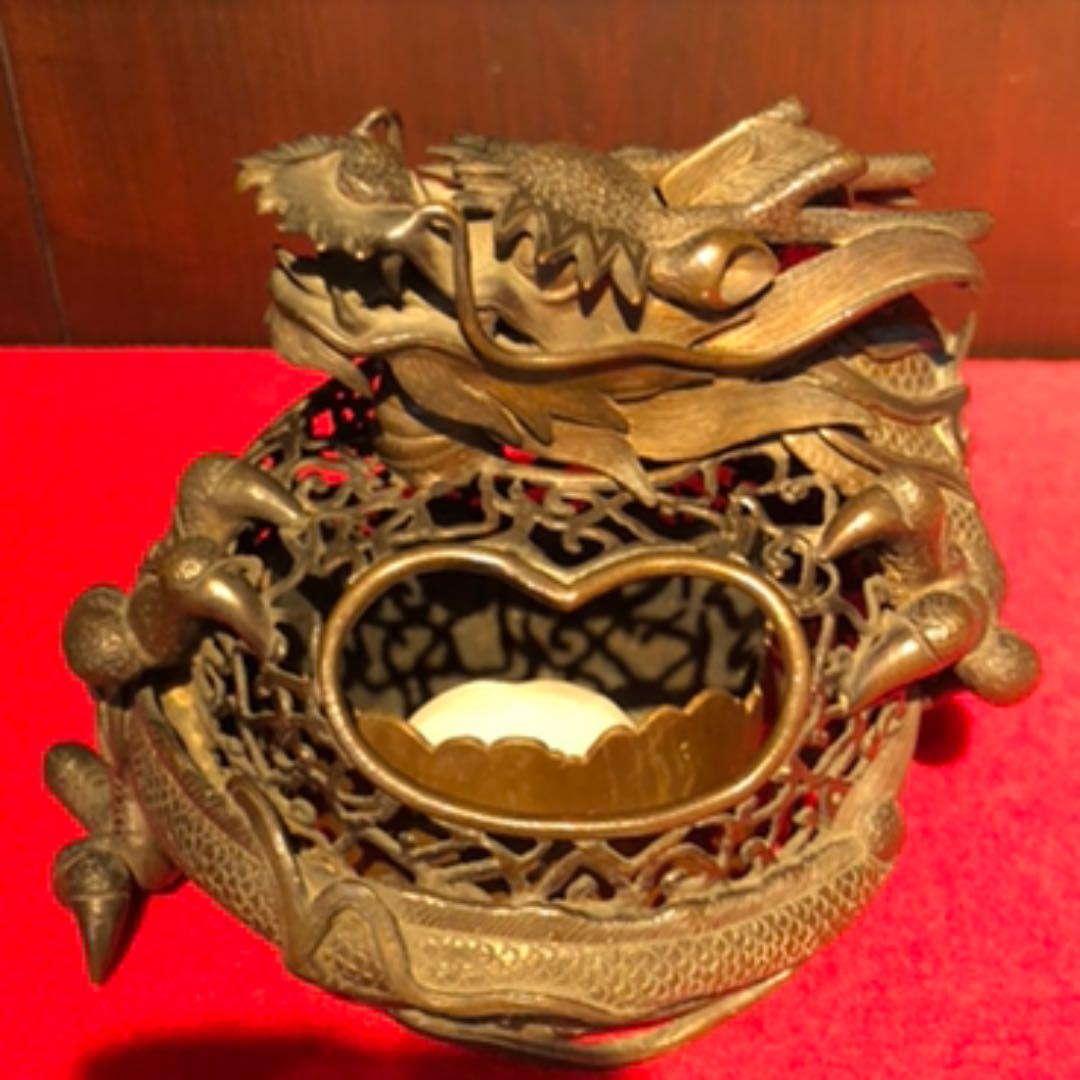 古銅　龍香炉