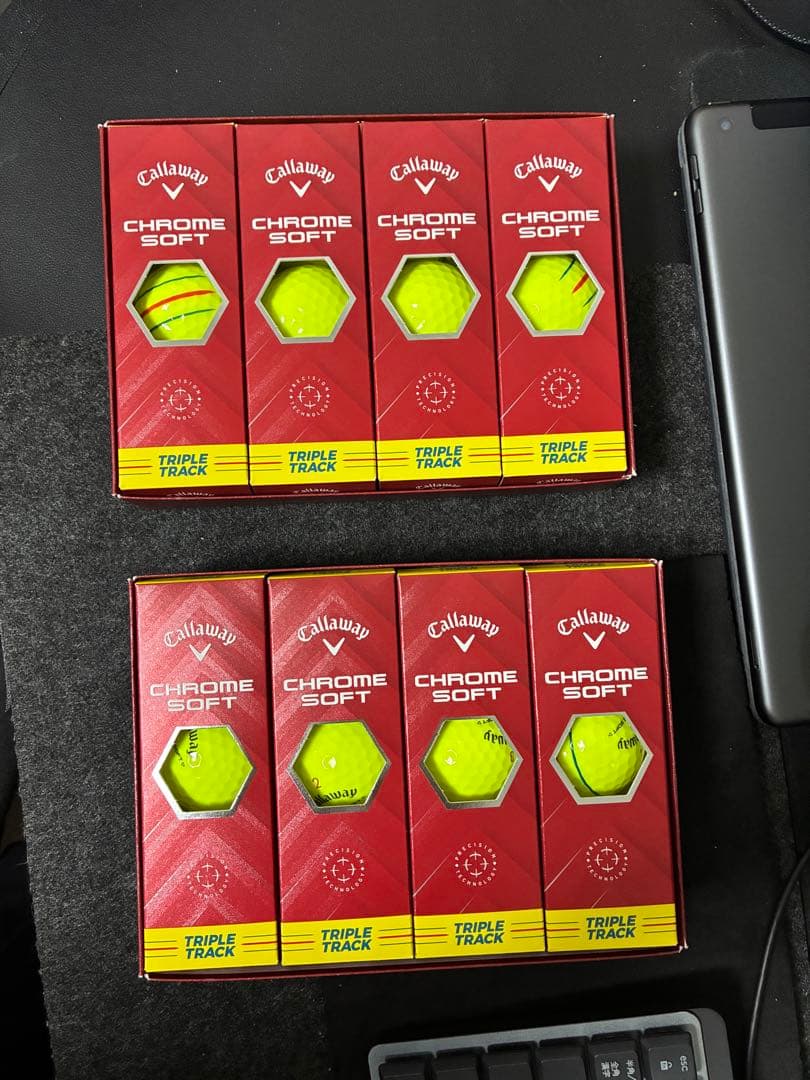 ラウンド用品・アクセサリー callaway chrome soft yellow triple track