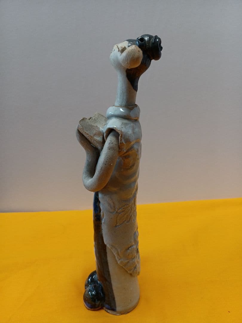 砥部焼　森元青芳　陶器人形