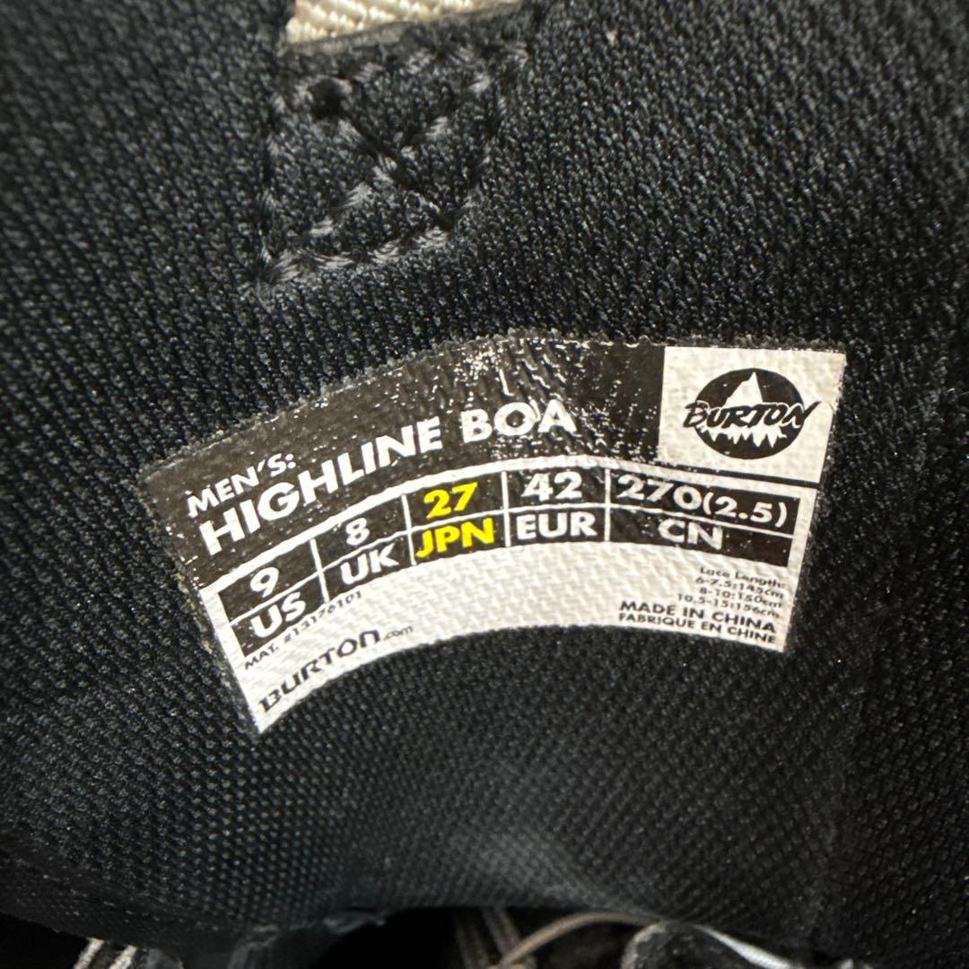 BURTON HIGHLINE BOAスノーボードブーツ ブラック 27cm