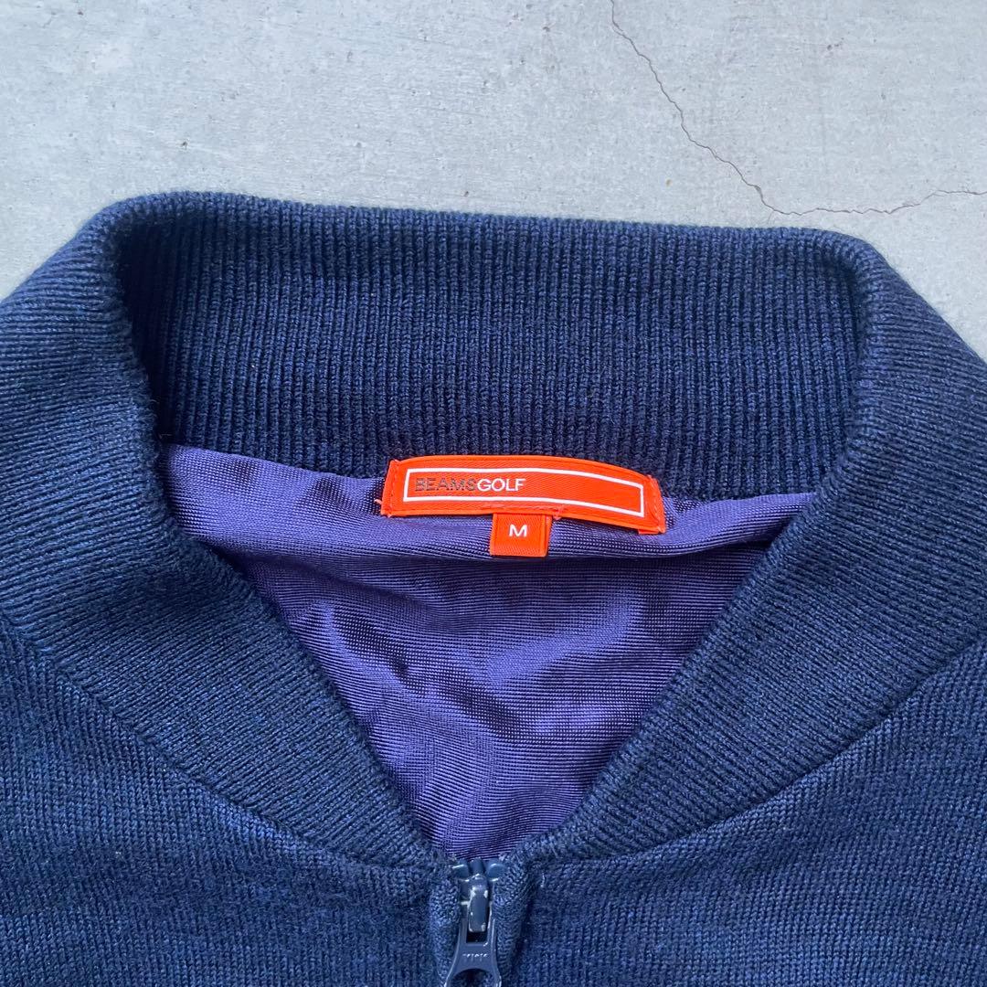 BEAMS GOLF ビームスゴルフ アンゴラウールニット ダブルジップブルゾン