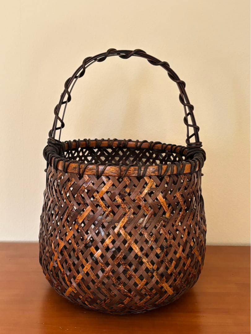 竹製編み 花籠