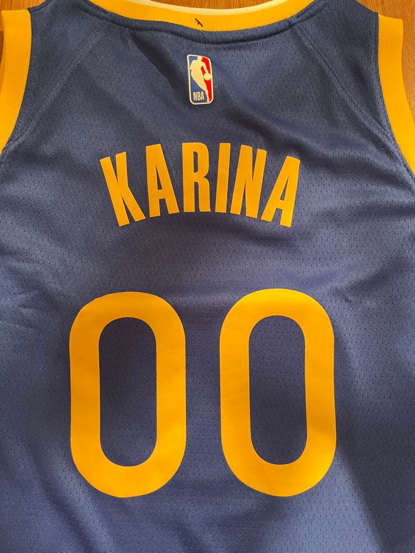 【公式】aespa カリナ NBA XL ウォリアーズ カスタムユニフォーム