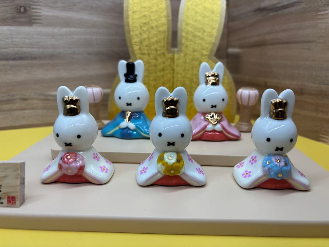 ひな人形 ミッフィー 磁器雛人形 5人飾り キャラクター