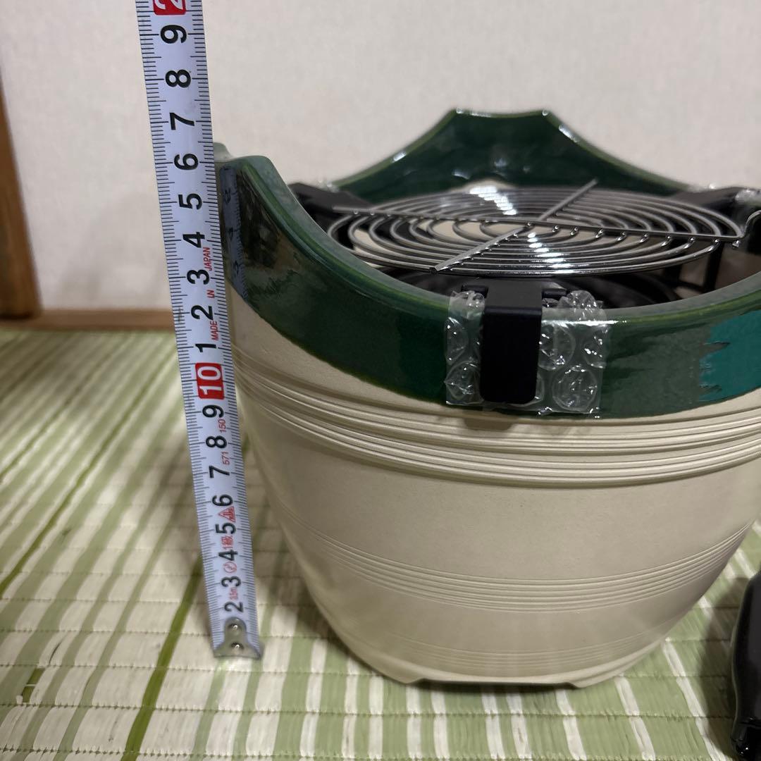 野々田 丸型 織部 H605 シーズヒーター 茶道具　茶道　電熱器 卓上火鉢