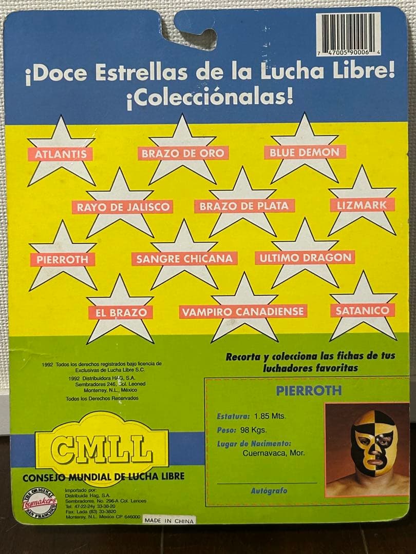 1992 年CMLL ルチャドーレス　ピエロス　フィギュア